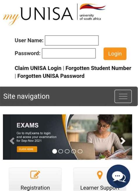 unisa login page